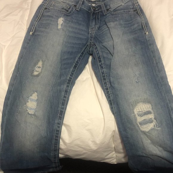 Buckle BKE Carter Destroyed Bootleg 28R Men's Jeans EUC - Picture 4 of 9